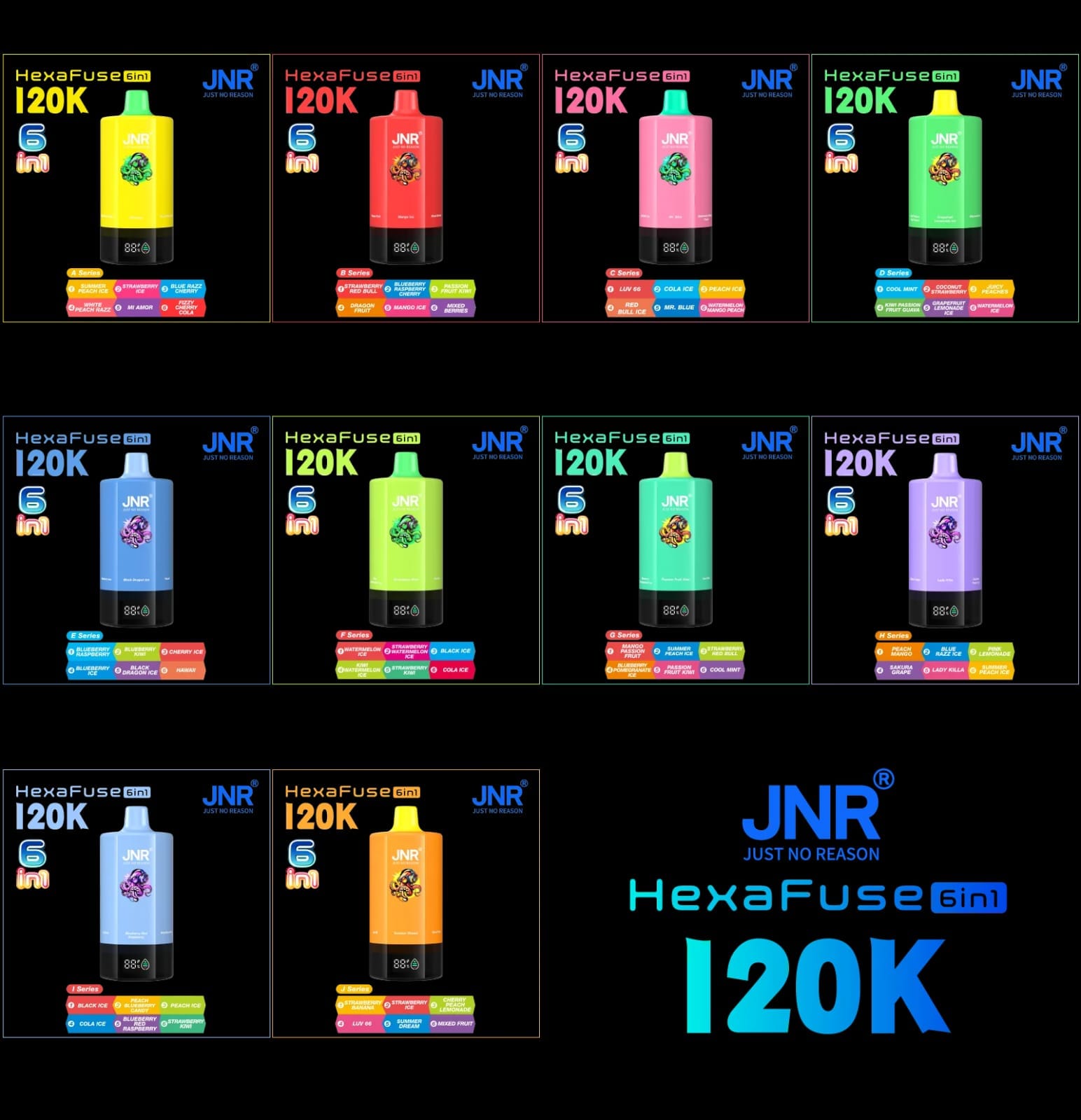 JNR HexaFuse 120K Puffs Disposable Vape Dubai