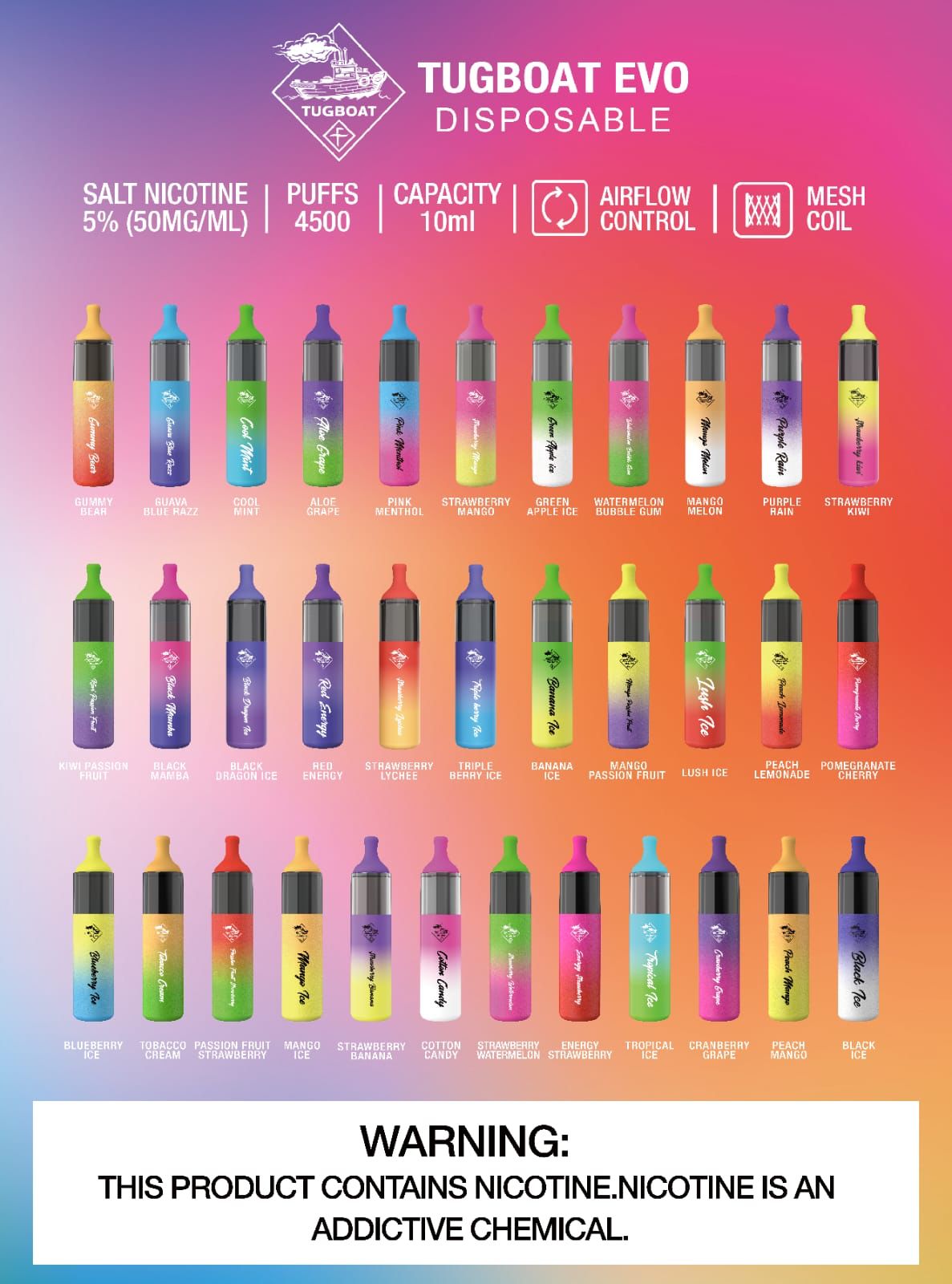 Tugboat EVO 4500 Puffs Disposable Vape Dubai